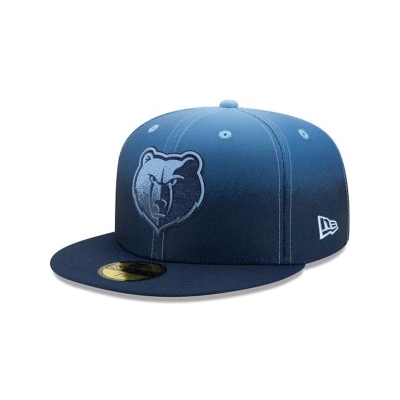 Blue Memphis Grizzlies Hat - New Era NBA Back Half 59FIFTY Fitted Caps USA8256437